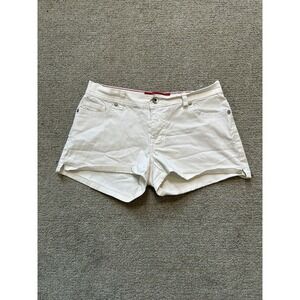 Glo Vtg Y2K Low Rise White Denim Shorts Womens Size 5 Grunge Streetwear Utility